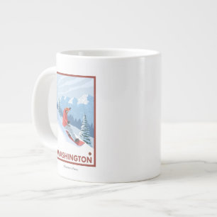 Snowboarder Scene - Washington Jumbo-Tasse