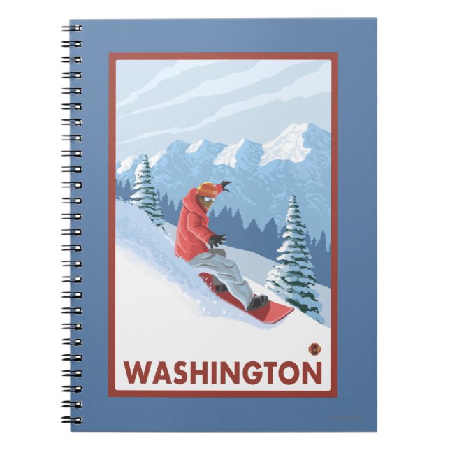 Snowboarder Scene - Washington Notizblock (Vorderseite)