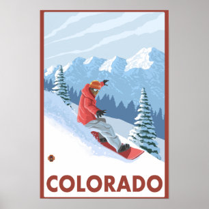 Snowboarder SceneColorado Poster