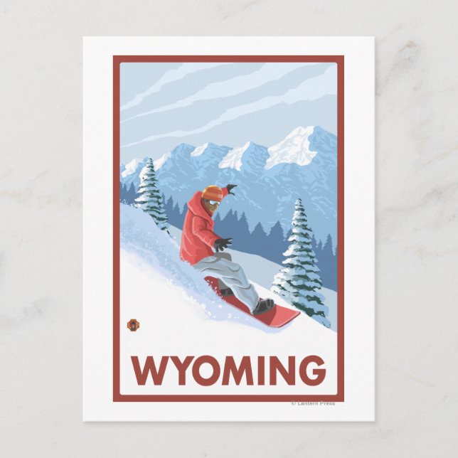 Snowboarder SceneWyoming Postkarte (Vorderseite)