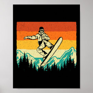 Snowboarder Shirts Retro Vintag Snowboarder - Wi Poster