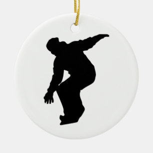Snowboarder-Silhouette Keramikornament