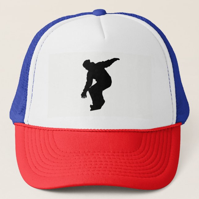 Snowboarder-Silhouette Truckerkappe (Vorderseite)