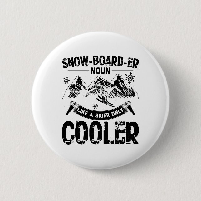 Snowboarder | Skiwinterschnee - Geschenke für Apre Button (Vorderseite)