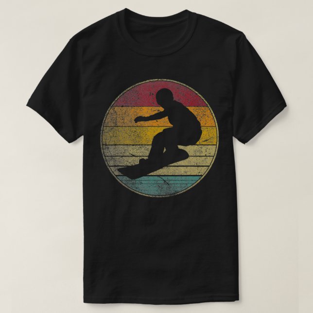 Snowboarder Snowboard Retro Ski Snowboard Berg T-Shirt (Design vorne)