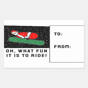 Snowboarder Snowboarden Holiday Geschenketiketten Rechteckiger Aufkleber