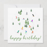 Snowboarder Snowboarden Illustration Geburtstag