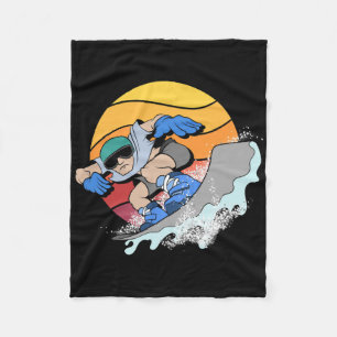 Snowboarder Snowboarden Winter Sport Retro Snowbo Fleecedecke
