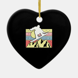 Snowboarder Snowboarder Snowboard Retro Keramik Ornament