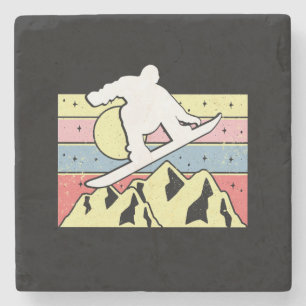Snowboarder Snowboarder Snowboard Retro Steinuntersetzer