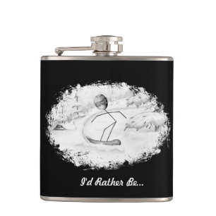 Snowboarder Stickman Flasche Flachmann