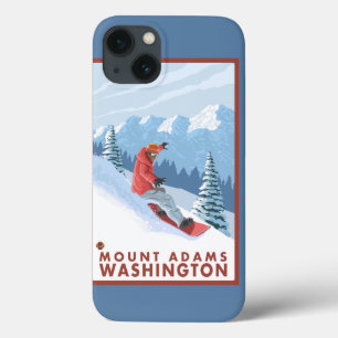 Snowboarder-Szene - Berg Adams, Washington Case-Mate iPhone Hülle