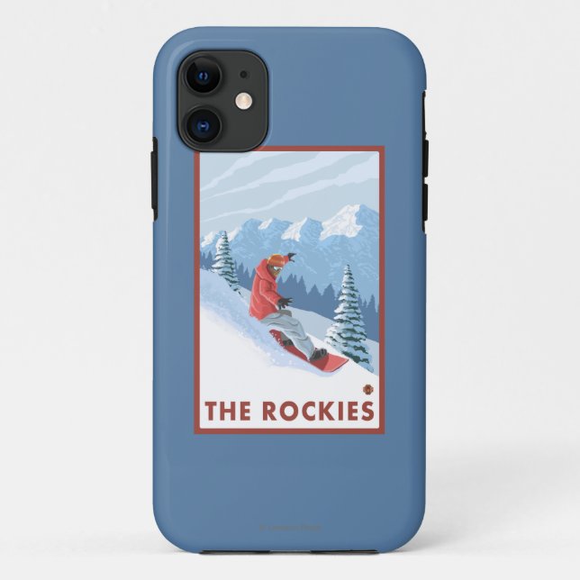 Snowboarder-Szene - die Rockies Case-Mate iPhone Hülle (Rückseite)