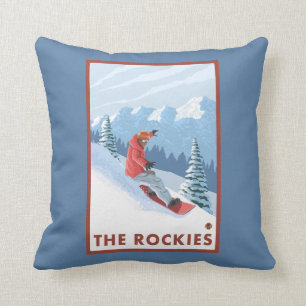 Snowboarder-Szene - die Rockies Kissen