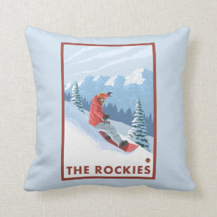 Snowboarder-Szene - die Rockies Kissen