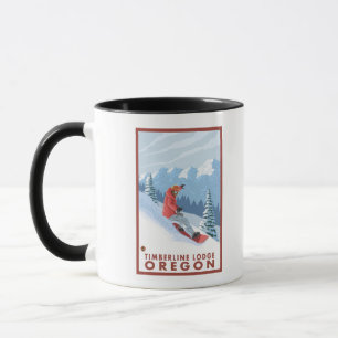 Snowboarder-Szene - Timberline-Häuschen, Oregon Tasse