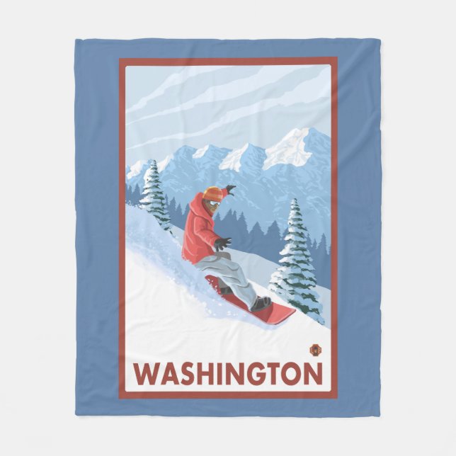 Snowboarder-Szene - Washington Fleecedecke (Vorderseite)