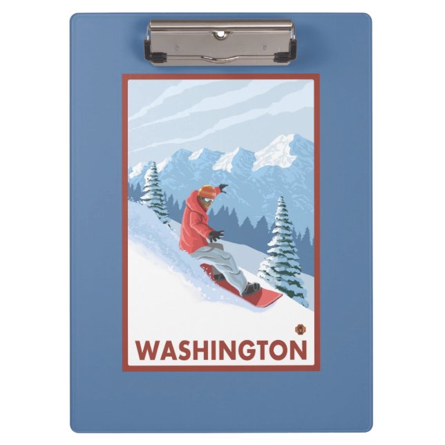 Snowboarder-Szene - Washington Klemmbrett (Vorderseite)