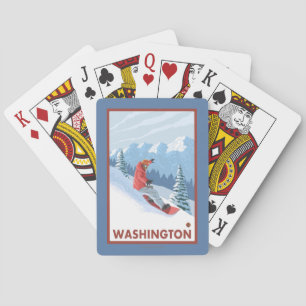 Snowboarder-Szene - Washington Spielkarten