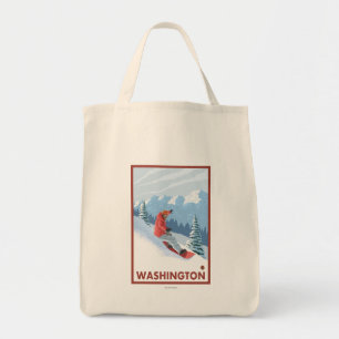 Snowboarder-Szene - Washington Tragetasche