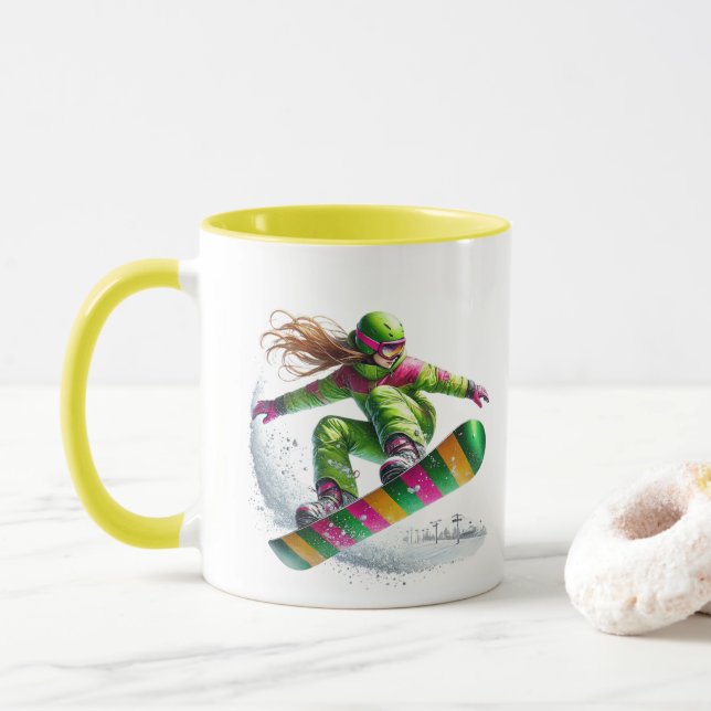 Snowboarder  tasse (Mit Donut)
