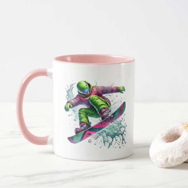 Snowboarder  tasse (Mit Donut)