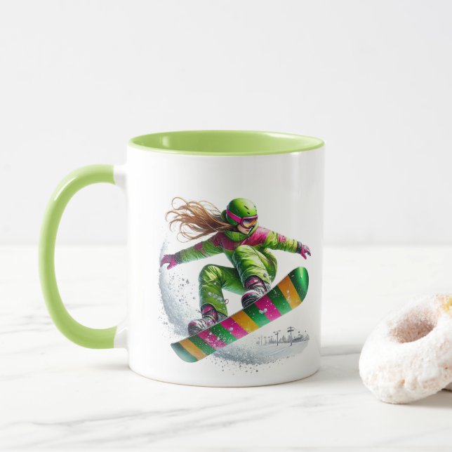 Snowboarder  tasse (Mit Donut)