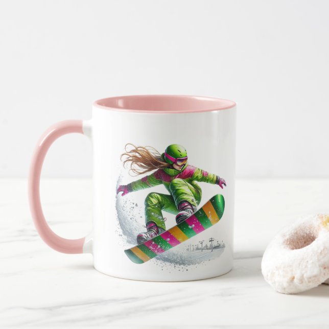 Snowboarder  tasse (Mit Donut)