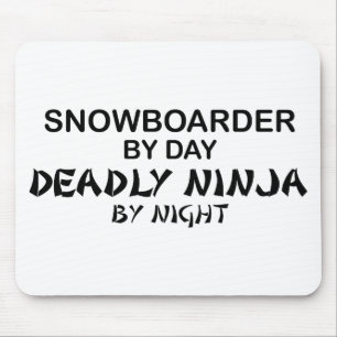 Snowboarder tödliches Ninja bis zum Nacht Mousepad