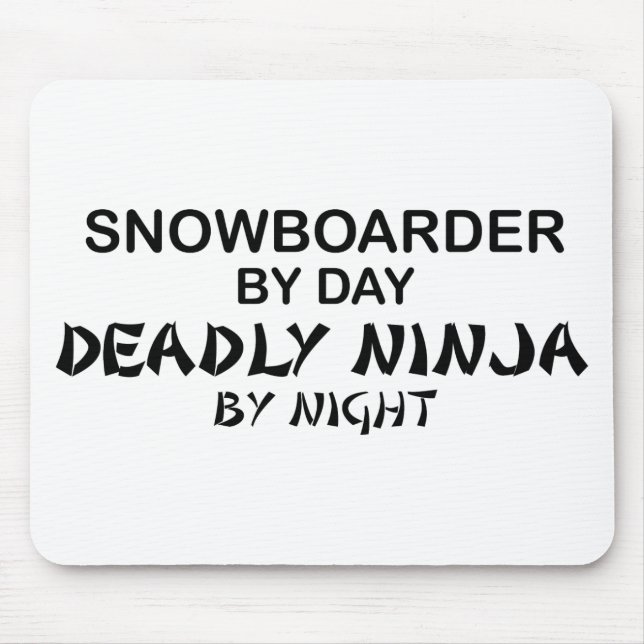 Snowboarder tödliches Ninja bis zum Nacht Mousepad (Vorne)