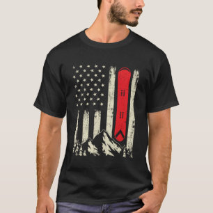Snowboarder USA Flag Snowboarder Wintersports T-Shirt