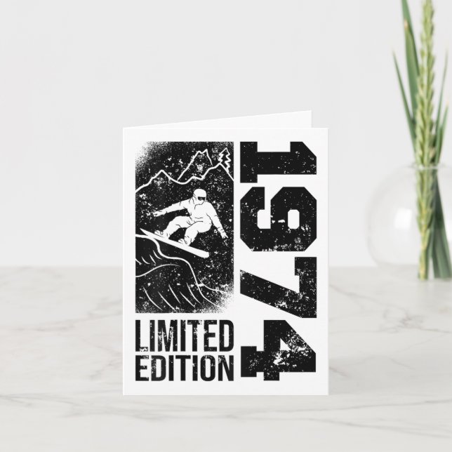 Snowboarder Vintag 1974 Geburtstag Snowboarden Sno Karte (Vorderseite)