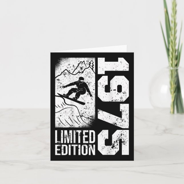 Snowboarder Vintag 1975 Geburtstag Snowboarden Sno Karte (Vorderseite)