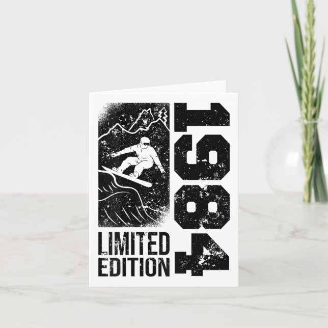 Snowboarder Vintag 1984 Geburtstag Snowboarden Sno Karte (Vorderseite)