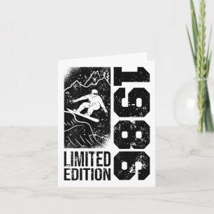 Snowboarder Vintag 1986 Geburtstag Snowboarden Sno Karte
