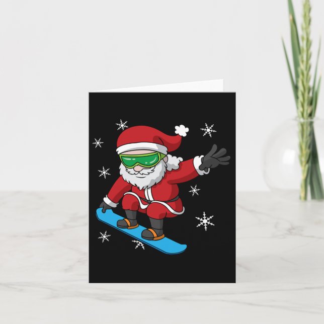 Snowboarder Weihnachten Weihnachten Weihnachtsmann Karte (Vorderseite)