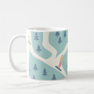 Snowboarder, Wintersportort, aktive Erholung. Kaffeetasse