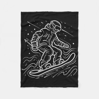 Snowboarder Zeichne Snowboard-Unterricht Fleecedecke