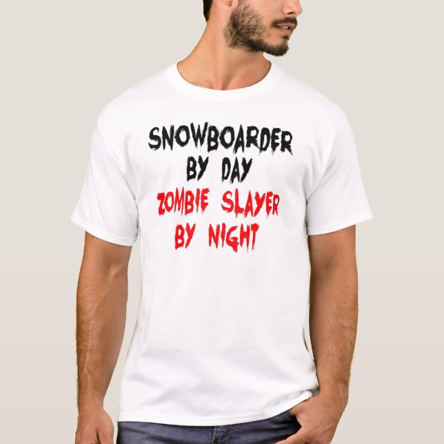 Snowboarder Zombie Slayer T-Shirt (Vorderseite)