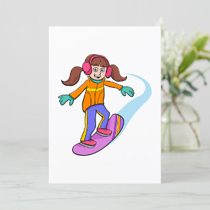 Snowboardfahrerin Einladung