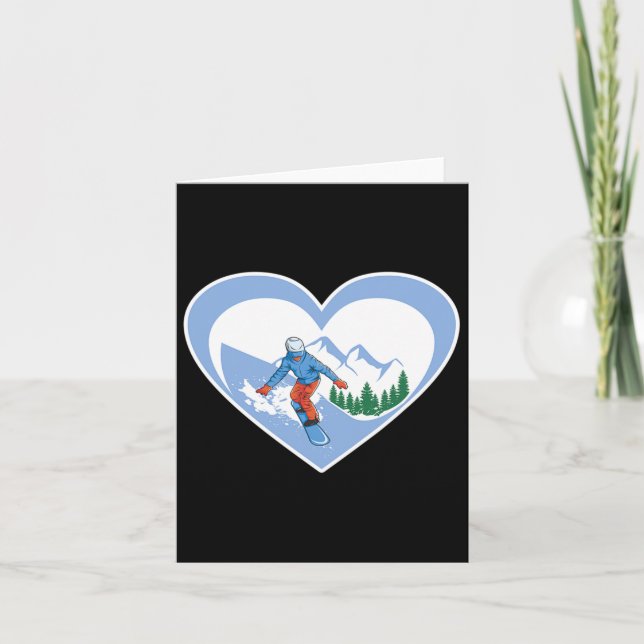 Snowboardherz - Snowboarden - Liebe Karte (Vorderseite)