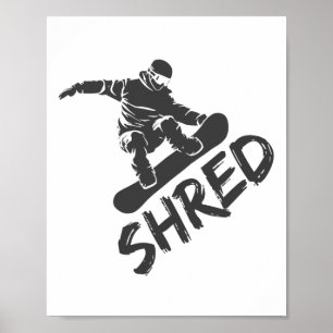 Snowboarding Apparel Freestyle Snowboarder Shred Poster