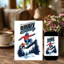 Snowboarding Birthday Cards Karte