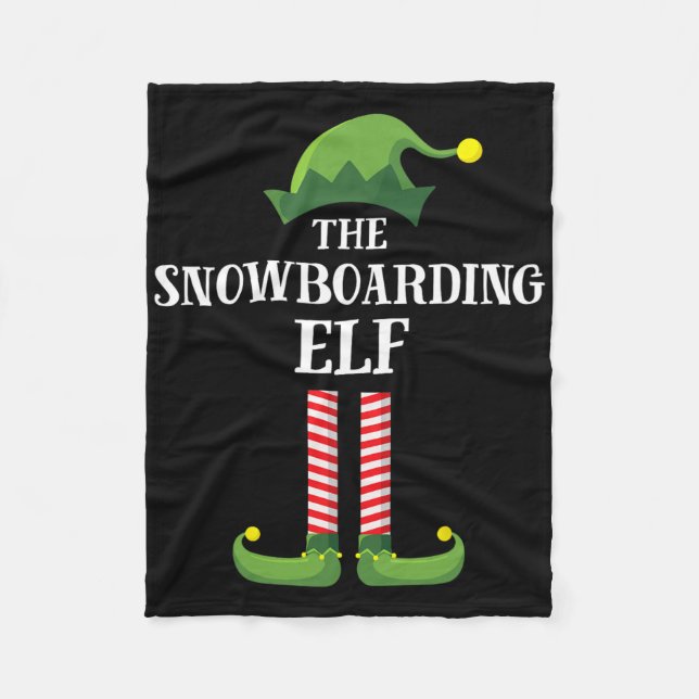 Snowboarding Elf Matching Family Group Weihnachten Fleecedecke (Vorderseite)