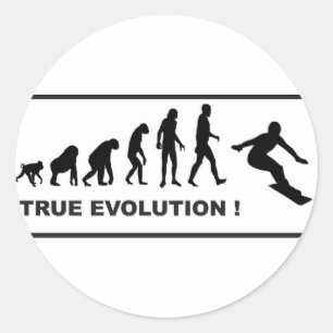 Snowboarding-Evolution Runder Aufkleber