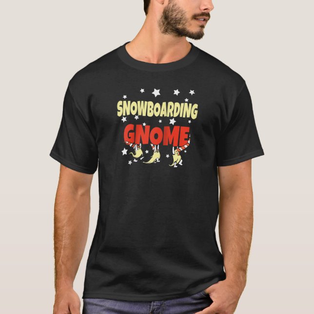 Snowboarding Gnome Funny Christmas Pajama Snowboar T-Shirt (Vorderseite)
