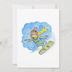Snowboarding Grandad Einladung