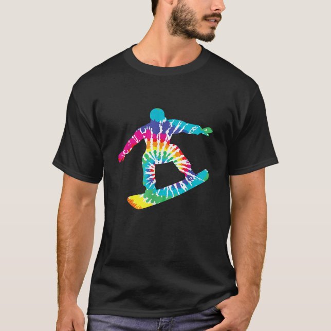 Snowboarding Hippie Rainbow Snowboarder Tie Dye Sn T-Shirt (Vorderseite)