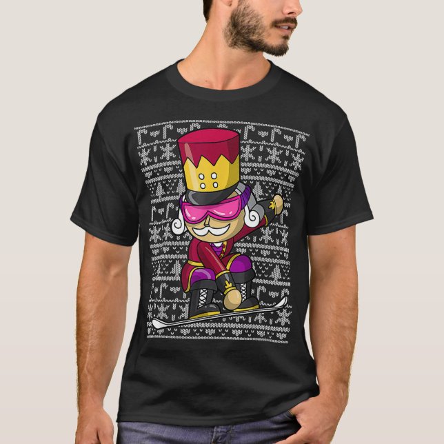 Snowboarding Nutcracker Snowboarder Christmas T-Shirt (Vorderseite)