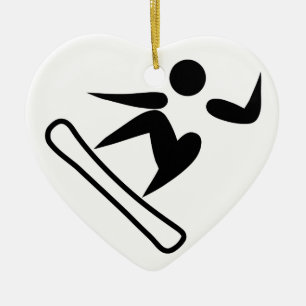 Snowboarding Pictograph Keramikornament